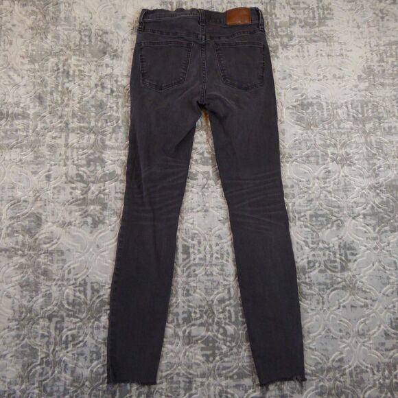 Madewell  Jeans Womens 25 9" High Rise Skinny Black Raw Hem Distressed - Picture 5 of 14